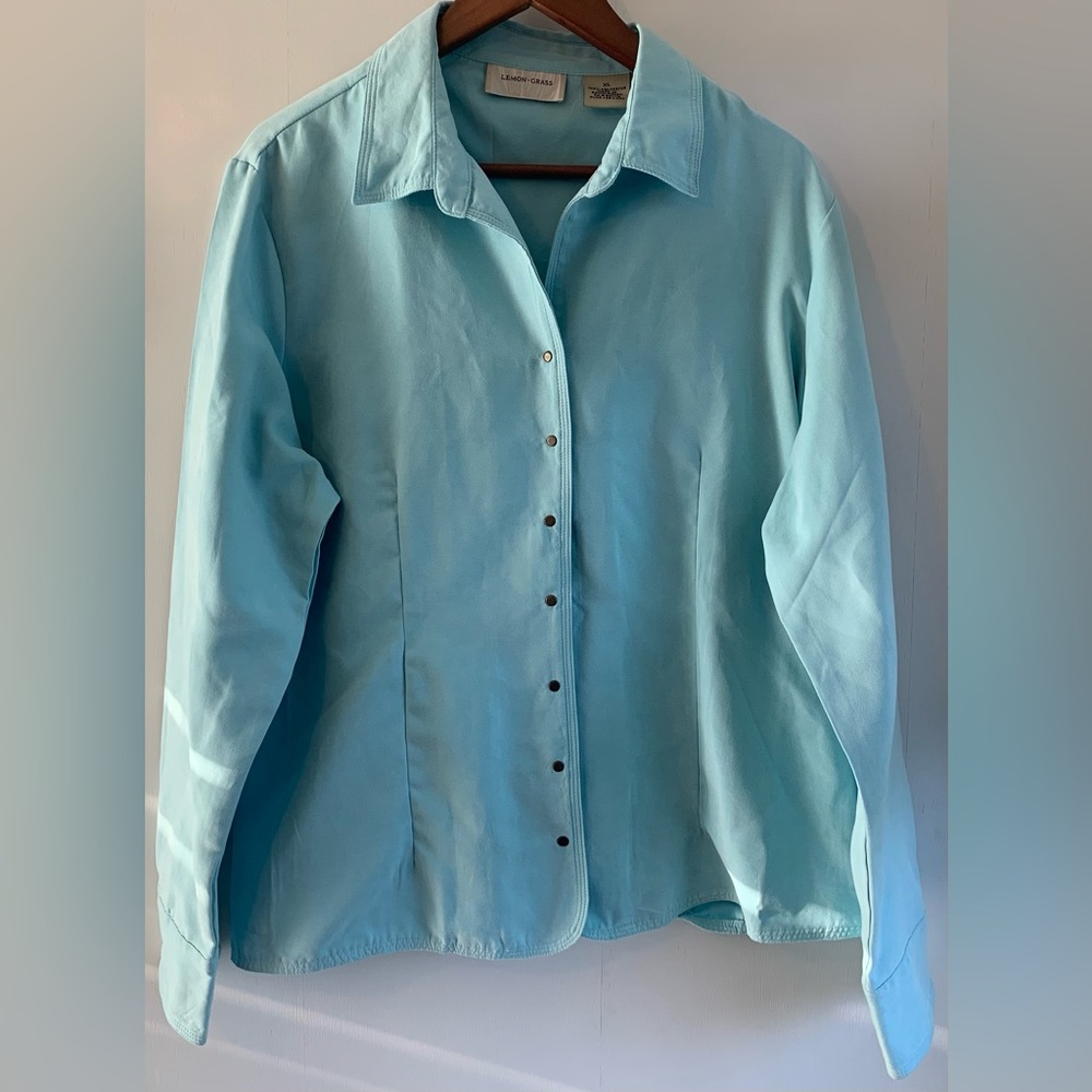 Lemon Grass Long Sleeve Blouse Size XL. So Soft!